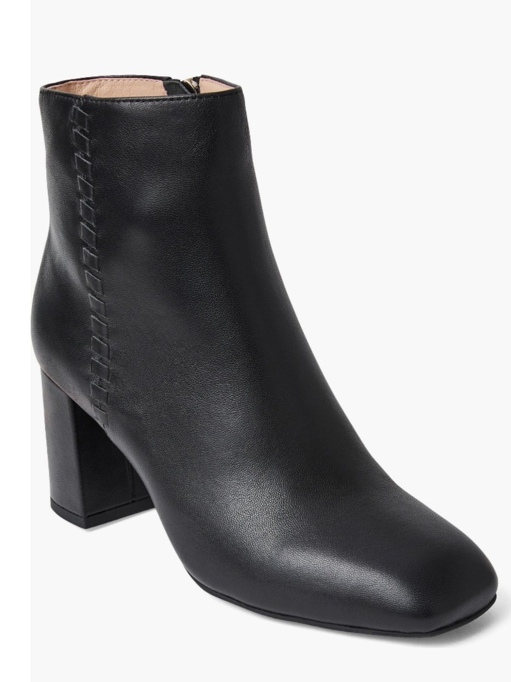 Jack Rogers Augustine Italian Leather Block Heel Bootie, Black, Size 8.5, NWT